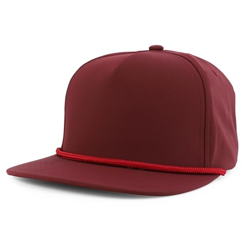 Trendy Apparel Shop 5 Panel Hybrid Perforated Rope Flatbill Snapback C