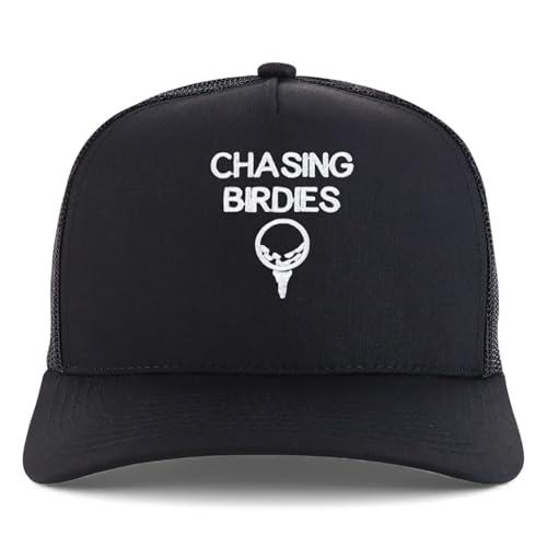 Trendy Apparel Shop Chasing Birdies Embroidered 5 Panel Snapback Trucker Cap