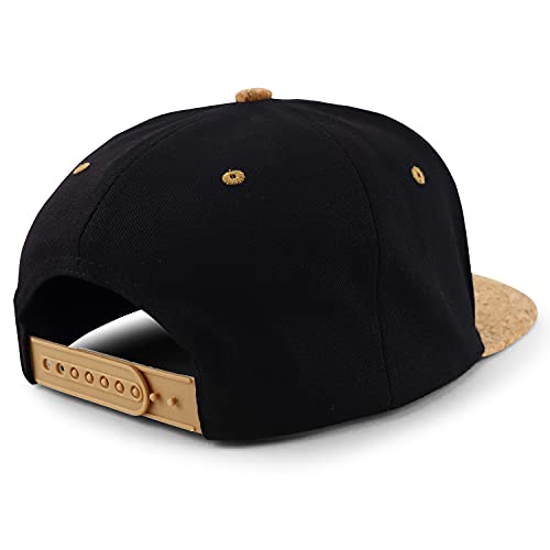 Trendy Apparel Shop USA Flag Cork Flatbill Snapback Baseball Cap