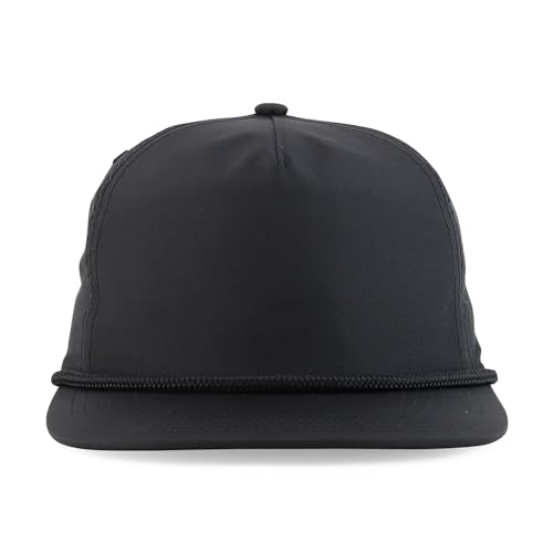 Trendy Apparel Shop 5 Panel Unstructured Perfomance Snapback Cap with Rope