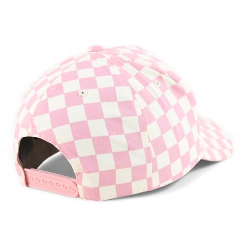 Trendy Apparel Shop Structured 5 Panel Checkered Print Baseball Cap