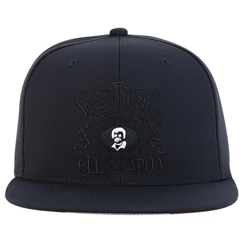 Trendy Apparel Shop Joaquin Guzman El Chapo Embrodiered Flat Bill Snapbcak Cap