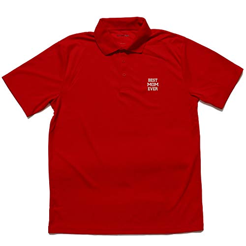 Trendy Apparel Shop Best Mom Ever Embroidered Flat Back Polyester Collared Polo Shirt