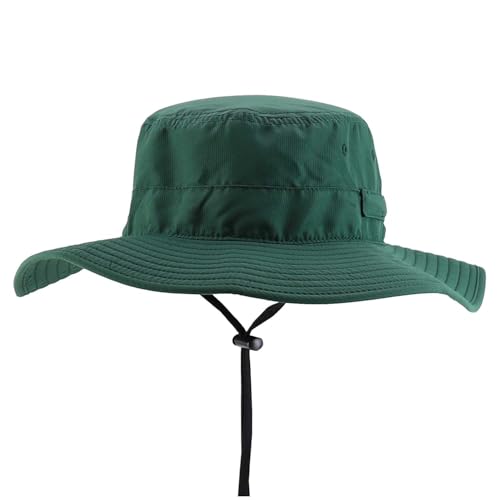 Trendy Apparel Shop Outdoor Large Brim Micro Mesh Performance Boonie Bucket Hat with Strap