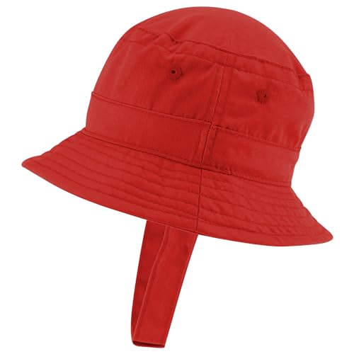 Trendy Apparel Shop Rainbow Embroidered Patch Infant Lightweight Bucket Hat with Chin Strap