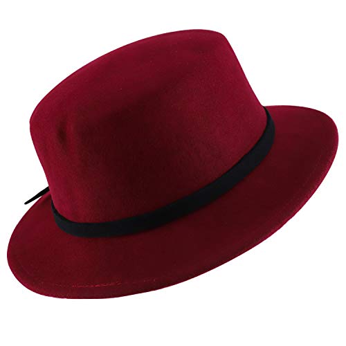Trendy Apparel Shop Women's Bow Tie Band Wool Felt Bolero Hat