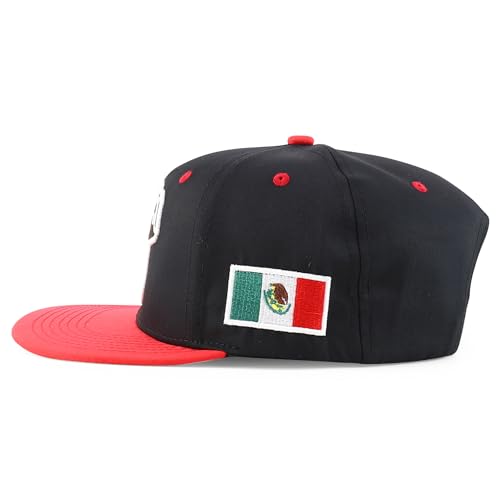 Trendy Apparel Shop 6 Panel Structured Mexico Eagle Flat Bill Snapback Baseball Cap