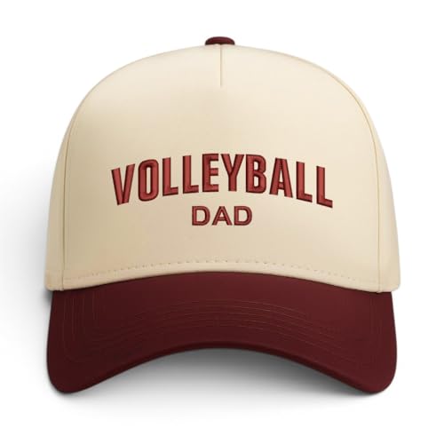 Trendy Apparel Shop Volleyball Mom and Dad Embroidered 5 Panel Two Tone Vintage Ball Cap