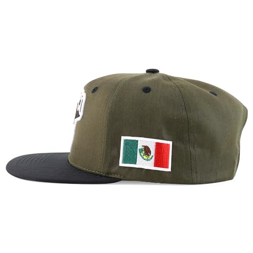 Trendy Apparel Shop 6 Panel Structured Mexico Eagle Flat Bill Snapback Baseball Cap