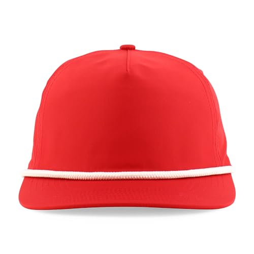 Trendy Apparel Shop 5 Panel Unstructured Perfomance Snapback Cap with Rope