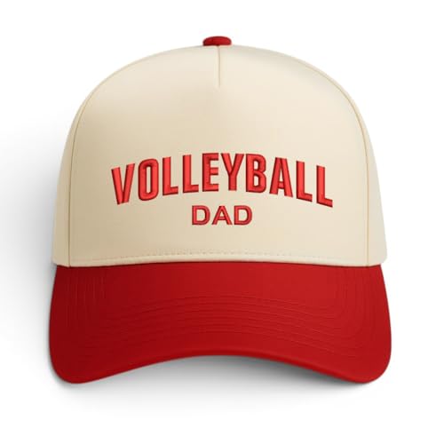 Trendy Apparel Shop Volleyball Mom and Dad Embroidered 5 Panel Two Tone Vintage Ball Cap
