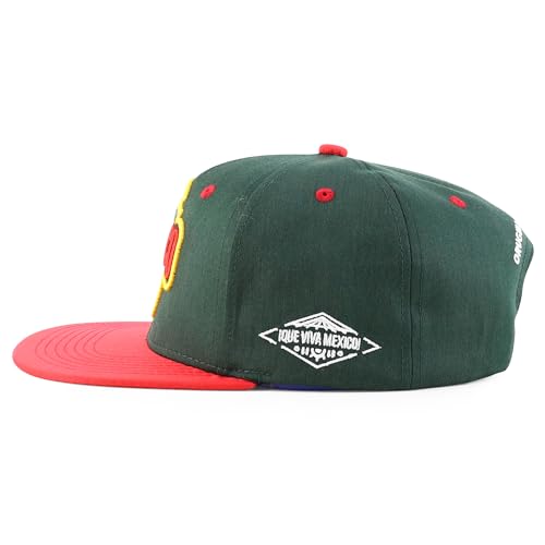 Trendy Apparel Shop Mexico El Tri Soccer Theme Embroidered Flatbill Snapback Cap