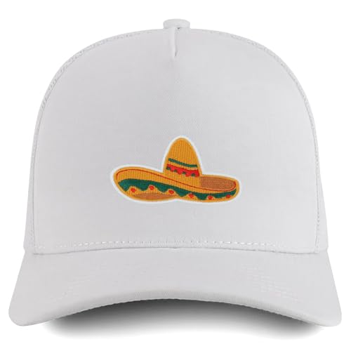Trendy Apparel Shop Mexican Fiesta Sombrero Embroidered Patch Trucker Cap