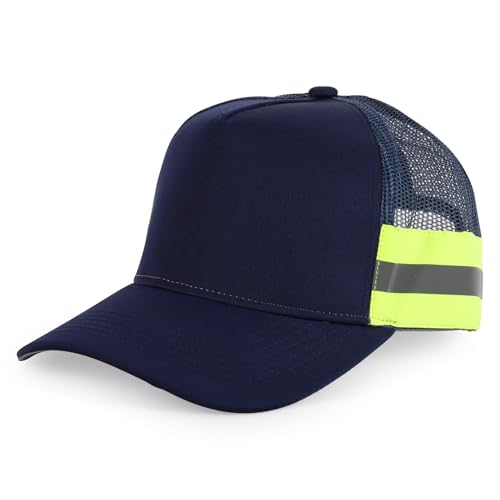 Trendy Apparel Shop XXL Oversized Reflective High Visibility Safety Trucker Cap