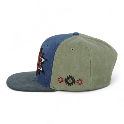 Trendy Apparel Shop Rodeo Design Embroidered Washed Cotton Flat Bill Snapback Cap