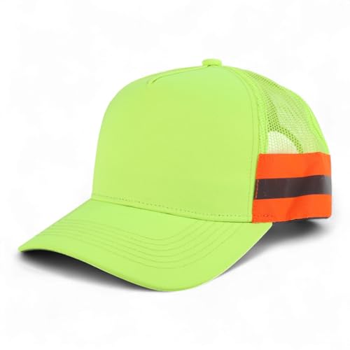 Trendy Apparel Shop XXL Oversized Reflective High Visibility Safety Trucker Cap