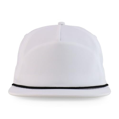 Trendy Apparel Shop Unstructured 5 Panel Polyester Rope Flatbill Snapback Cap