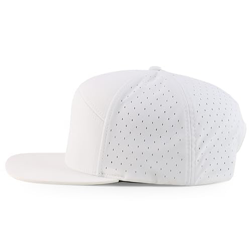 Trendy Apparel Shop Water Resistant UPF 50+ Performance 7 Panel Flatbill Snapback Cap