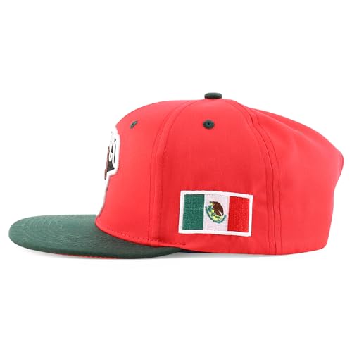 Trendy Apparel Shop 6 Panel Structured Mexico Eagle Flat Bill Snapback Baseball Cap