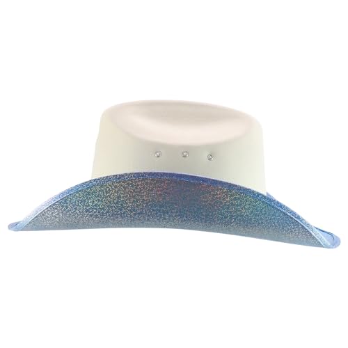 Trendy Apparel Shop Metalic Glitter Space Cowboy Cowgirl Hat