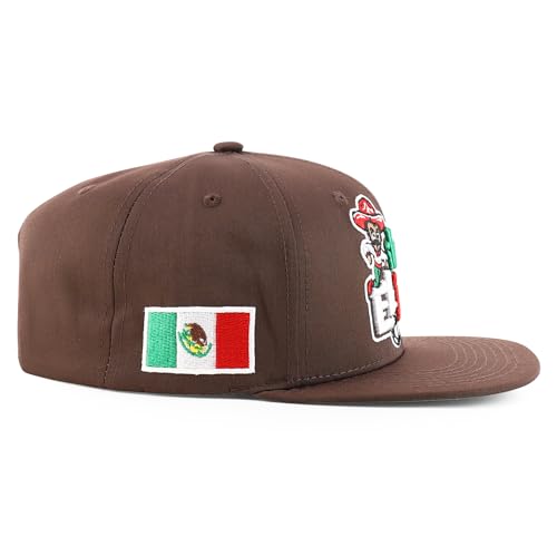 Trendy Apparel Shop Mexico El Tri Soccer Theme Embroidered Flatbill Snapback Cap