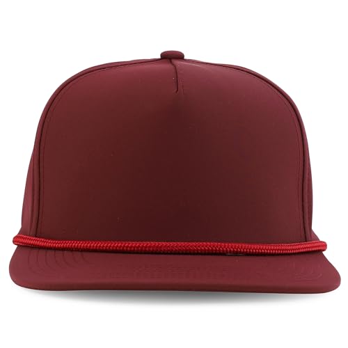 Trendy Apparel Shop 5 Panel Hybrid Perforated Rope Flatbill Snapback C