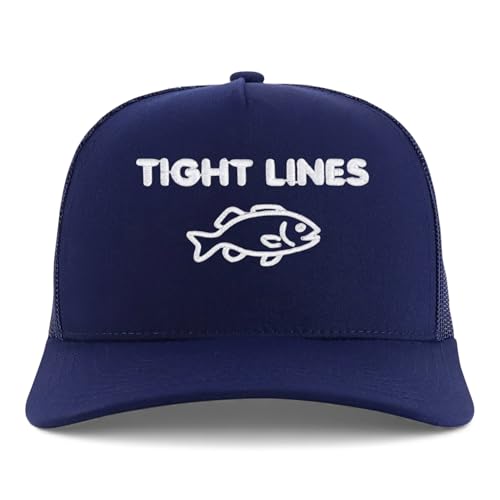 Trendy Apparel Shop Tight Lines Embroidered 5 Panel Snapback Trucker Cap