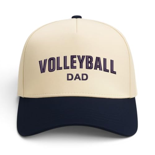 Trendy Apparel Shop Volleyball Mom and Dad Embroidered 5 Panel Two Tone Vintage Ball Cap