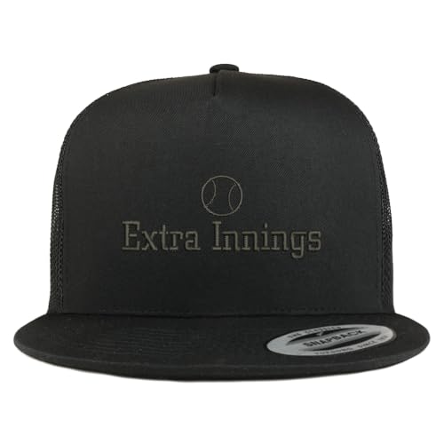 Trendy Apparel Shop Football Extra Innings Embroidered 5 Panel Flatbill Trucker Mesh Cap