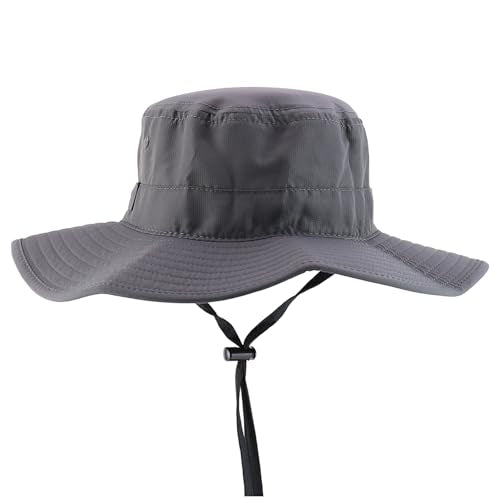 Trendy Apparel Shop Outdoor Large Brim Micro Mesh Performance Boonie Bucket Hat with Strap