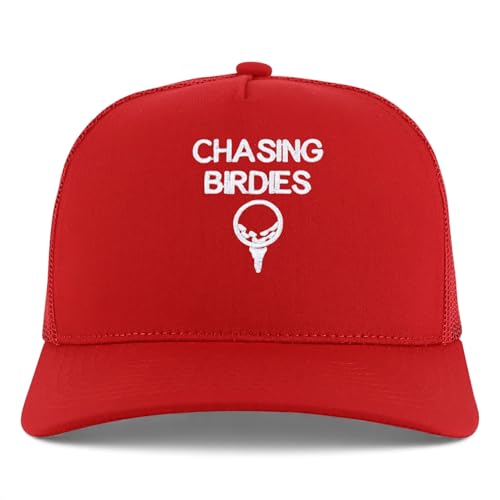 Trendy Apparel Shop Chasing Birdies Embroidered 5 Panel Snapback Trucker Cap