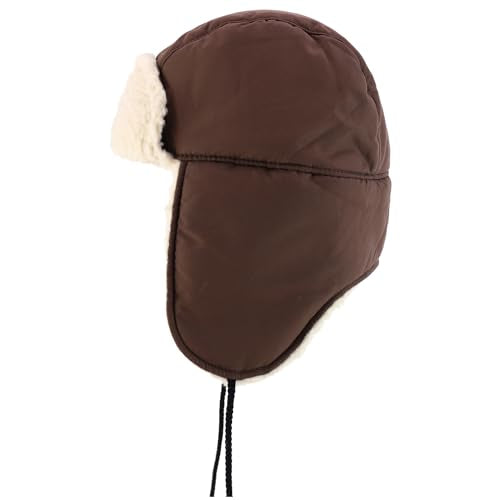 Trendy Apprel Shop Warm Winter Fur Ear Flaps Sherpa Lined Trooper Hat
