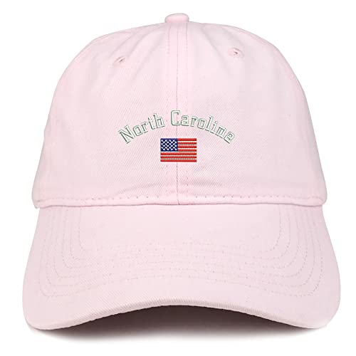 Trendy Apparel Shop North Carolina USA Flag Low Profile Soft Cotton Baseball Cap