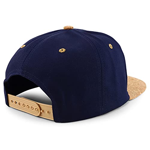 Trendy Apparel Shop USA Flag Cork Flatbill Snapback Baseball Cap