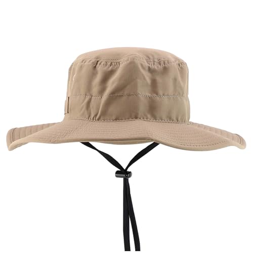 Trendy Apparel Shop Outdoor Large Brim Micro Mesh Performance Boonie Bucket Hat with Strap