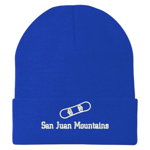 Trendy Apparel Shop San Juan Mountains Snowboard Logo Embroidered Long Cuff Beanie