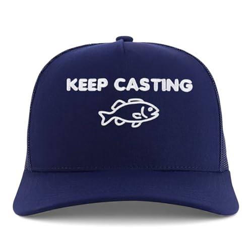 Trendy Apparel Shop Keep Casting Embroidered 5 Panel Snapback Trucker Cap