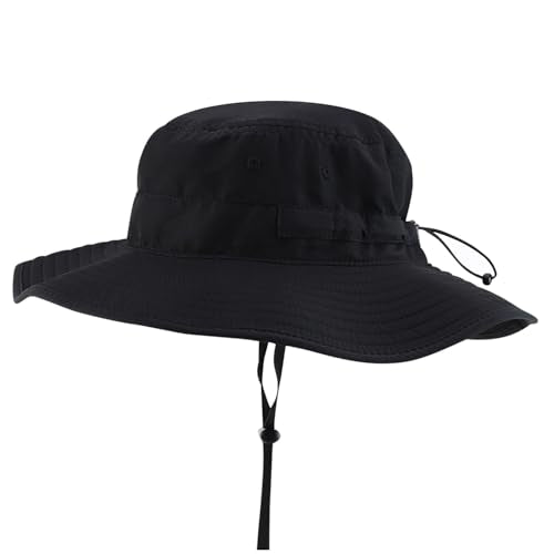 Trendy Apparel Shop Outdoor Large Brim Micro Mesh Performance Boonie Bucket Hat with Strap