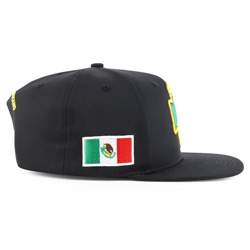 Trendy Apparel Shop Mexico El Tri Soccer Theme Embroidered Flatbill Snapback Cap