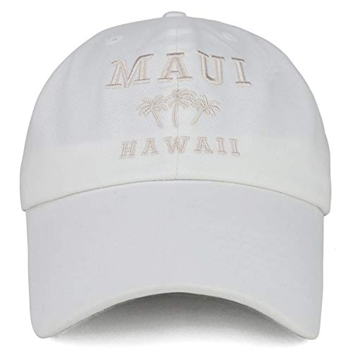 Trendy Apparel Shop Maui Hawaii with Palm Tree Embroidered Unstructured Baseball Cap