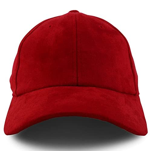 Trendy Apparel Shop Plain Faux Suede Leather Adjustable Structured Baseball Cap