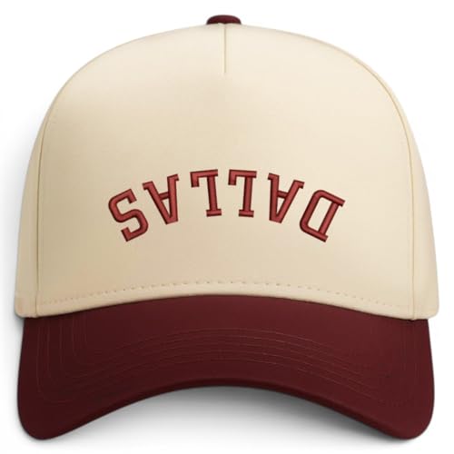 Trendy Apparel Shop Dallas Upside Down Embroidered 5 Panel Two Tone Vintage Ball Cap