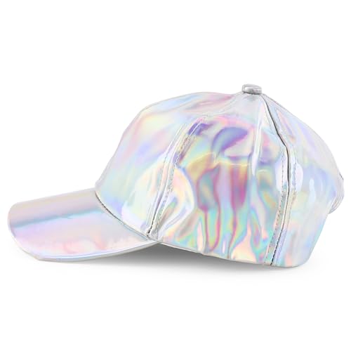 Trendy Apparel Shop Metallic Shiny Reflective Snapback Baseball Cap