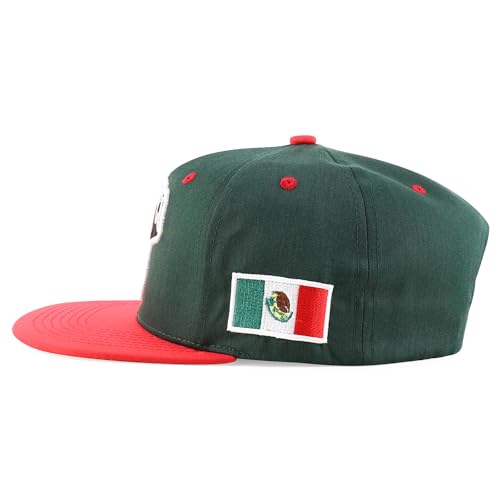 Trendy Apparel Shop 6 Panel Structured Mexico Eagle Flat Bill Snapback Baseball Cap