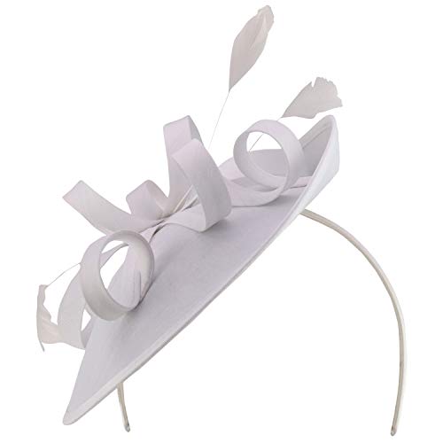 Trendy Apparel Shop Ladies Satin Fascinator with Feathers and Loop Bands