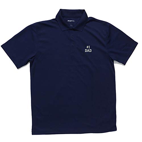 Trendy Apparel Shop Number #1 Dad Embroidered Flat Back Polyester Collared Polo Shirt
