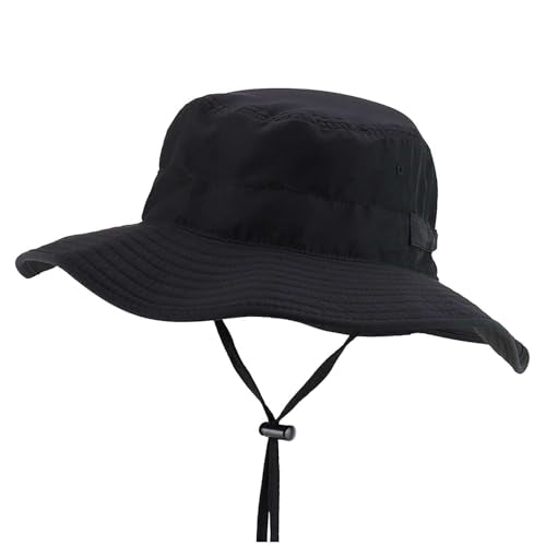 Trendy Apparel Shop Outdoor Large Brim Micro Mesh Performance Boonie Bucket Hat with Strap