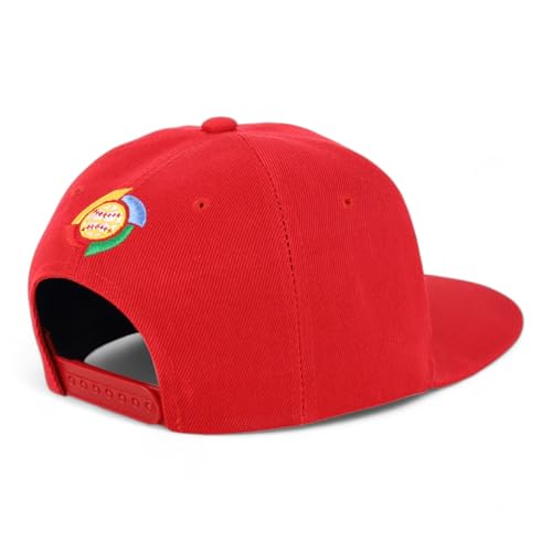 Trendy Apparel Shop Puerto Rico Embroidered Round Flat Bill Snapback Cap