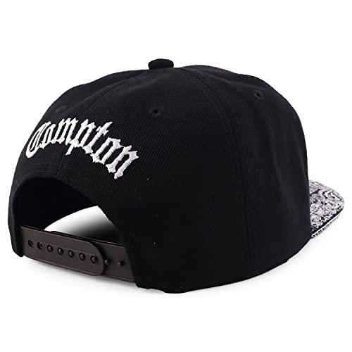 Trendy Apparel Shop Compton Old English Font Embroidered Bandana Flatbill Cap