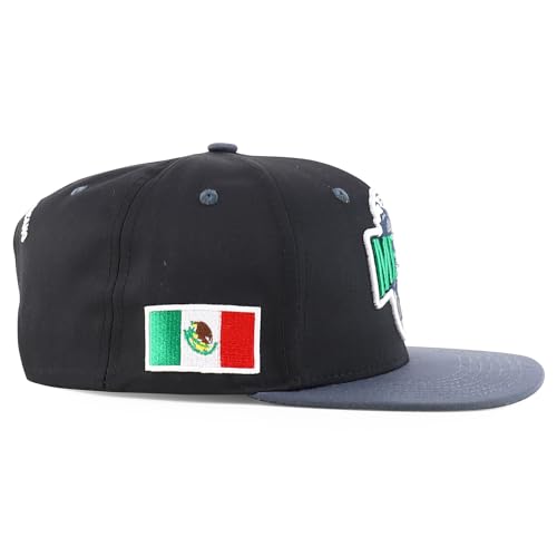 Trendy Apparel Shop Mexico El Tri Soccer Theme Embroidered Flatbill Snapback Cap